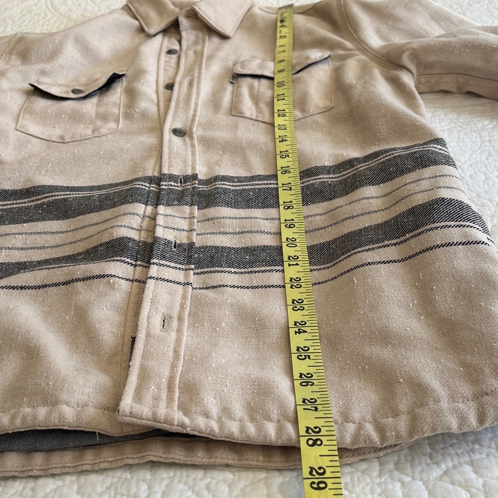 Levi’s Wool Blend Shacket Lined Shirt Men’s Medium Textured Striped‎ Cabincore - Picture 13 of 17
